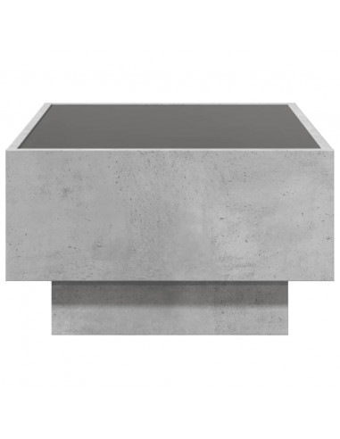 Tavolino Salotto con LED Grigio Cemento 70x50x30 cm Multistrato