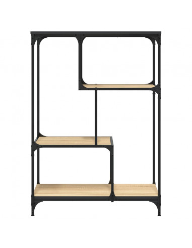 Libreria Rovere Sonoma 81x36x115 cm Legno Multistrato e Acciaio