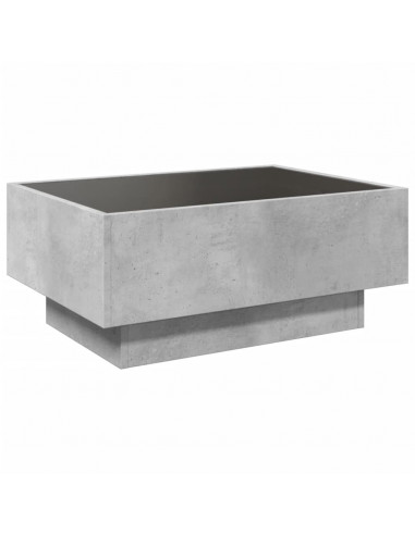 Tavolino Salotto con LED Grigio Cemento 70x50x30 cm Multistrato