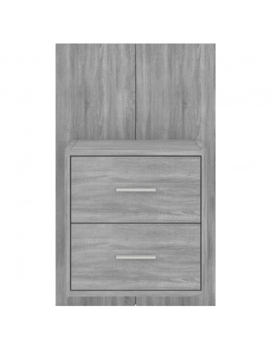 Comodino a Muro Grigio Sonoma