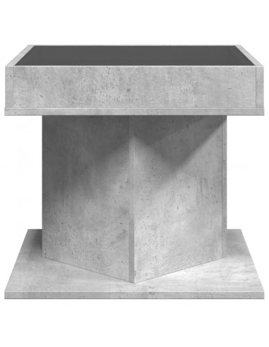 Tavolino Salotto con LED Grigio Cemento 50x50x45 cm Multistrato