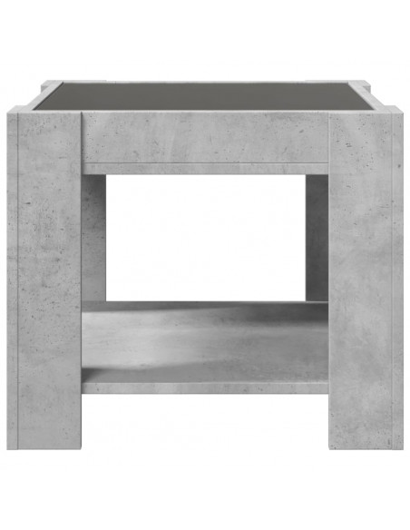 Tavolino Salotto con LED Grigio Cemento 53x53x45 cm Multistrato