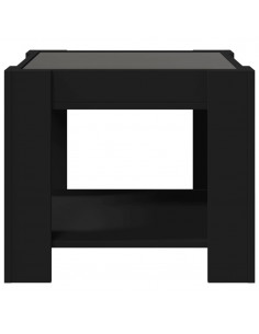 Tavolino Salotto con LED Nero 53x53x45 cm Legno Multistrato 2
