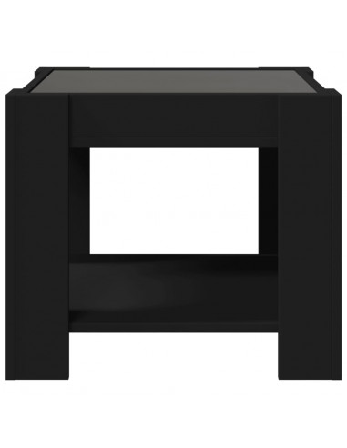 Tavolino Salotto con LED Nero 53x53x45 cm Legno Multistrato