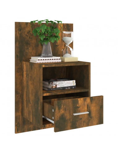 Comodini a Muro 2 pz Rovere Fumo