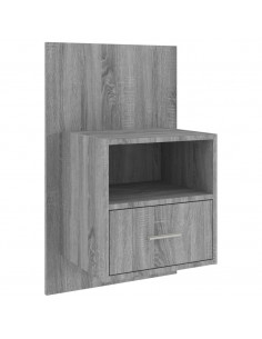 Comodino a Muro Grigio Sonoma 2