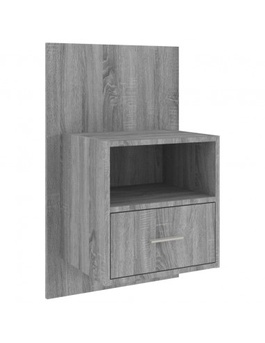 Comodino a Muro Grigio Sonoma