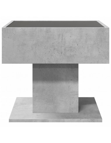 Tavolino Salotto con LED Grigio Cemento 50x50x45 cm Multistrato