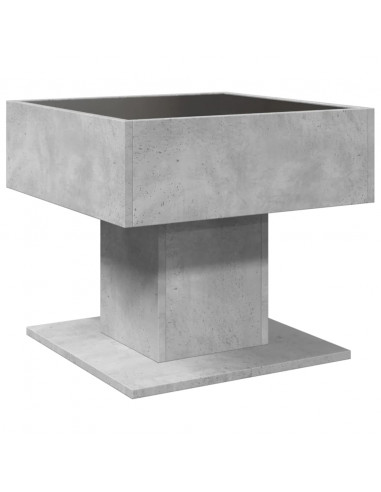 Tavolino Salotto con LED Grigio Cemento 50x50x45 cm Multistrato