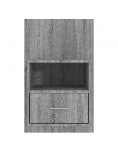 Comodino a Muro Grigio Sonoma