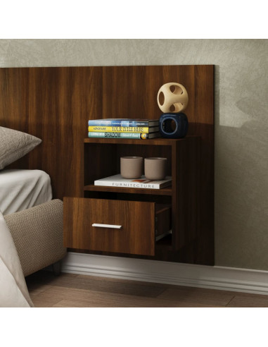 Comodino a Muro Rovere Marrone