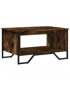 Tavolino da Salotto Rovere Fumo 75x51x40cm in Legno Multistrato 2