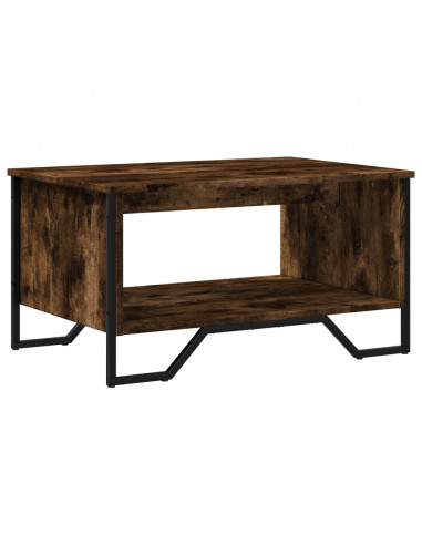 Tavolino da Salotto Rovere Fumo 75x51x40cm in Legno Multistrato