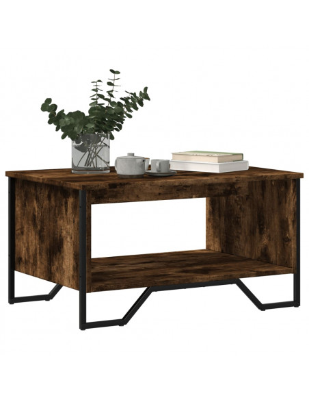 Tavolino da Salotto Rovere Fumo 75x51x40cm in Legno Multistrato