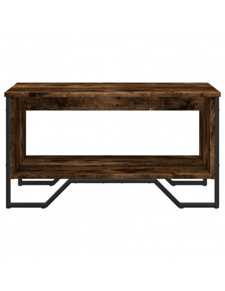 Tavolino da Salotto Rovere Fumo 75x51x40cm in Legno Multistrato