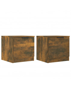 Comodini 2pz Rovere Fumo 40x39x40 cm 2