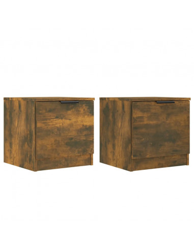 Comodini 2pz Rovere Fumo 40x39x40 cm