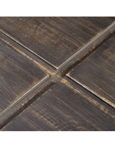 Tavolino Marrone Scuro Quadrato in Legno Massello di Mango