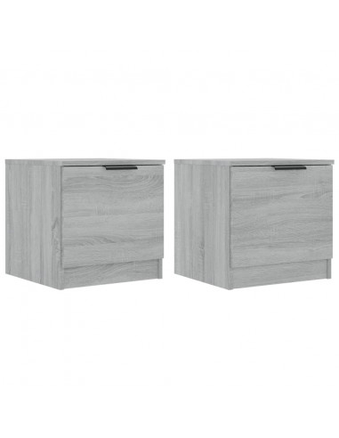Comodino 2 pz Grigio Sonoma 40x39x40 cm