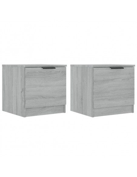 Comodino 2 pz Grigio Sonoma 40x39x40 cm