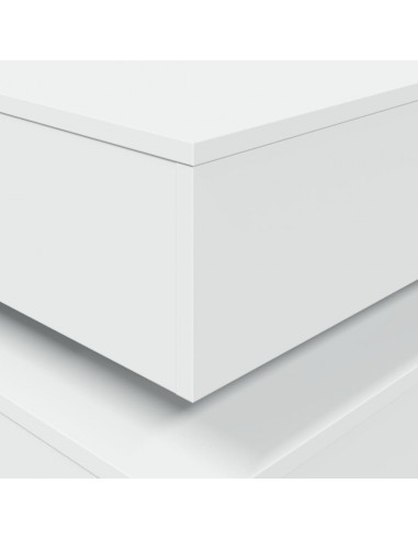 Tavolino da Soggiorno con Luci LED Bianco 90x50x40 cm