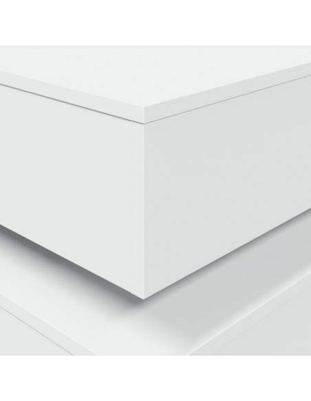 Tavolino da Soggiorno con Luci LED Bianco 90x50x40 cm