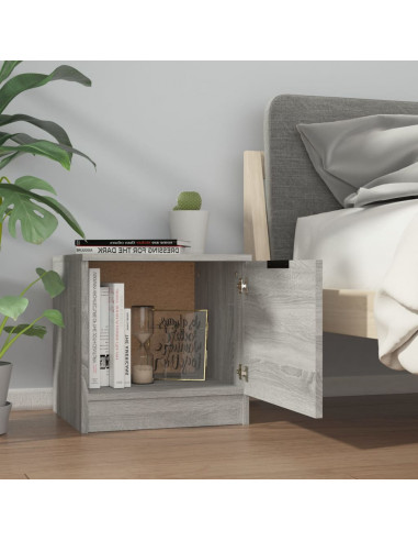 Comodino 2 pz Grigio Sonoma 40x39x40 cm