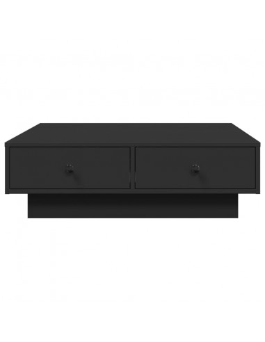 Tavolino da Salotto Nero 90x90x28 cm in Truciolato