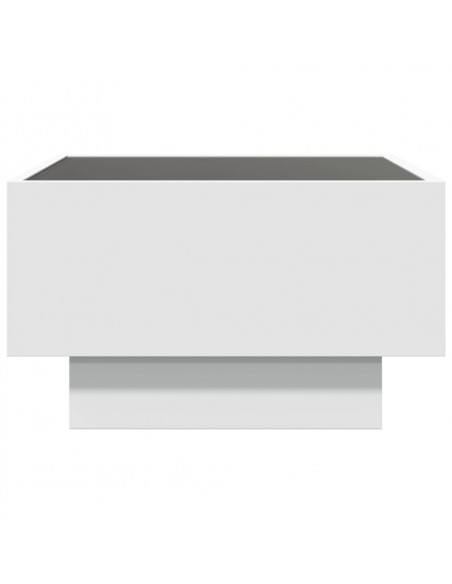 Tavolino Salotto con LED Bianco 50x50x30 cm Legno Multistrato