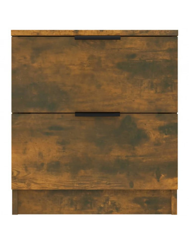 Comodini 2 pz Rovere Fumo in Legno Multistrato