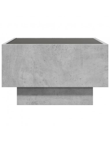 Tavolino Salotto con LED Grigio Cemento 50x50x30 cm Multistrato