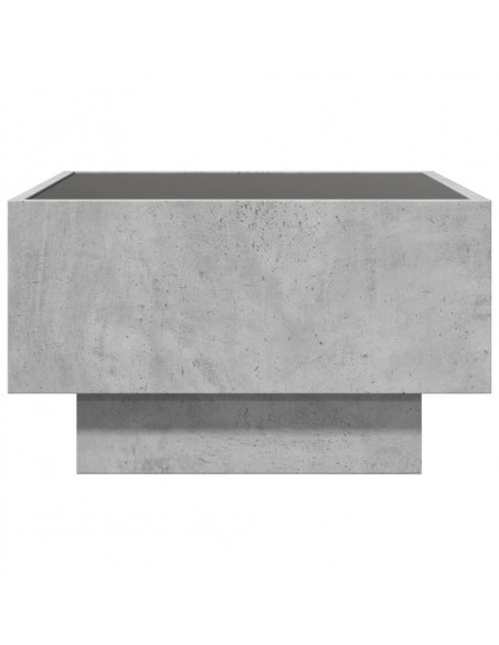 Tavolino Salotto con LED Grigio Cemento 50x50x30 cm Multistrato