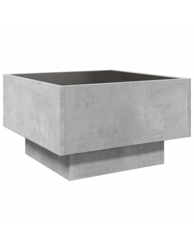 Tavolino Salotto con LED Grigio Cemento 50x50x30 cm Multistrato