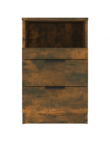 Comodini 2 pz Rovere Fumo in Legno Multistrato