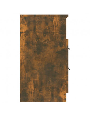 Comodini 2 pz Rovere Fumo in Legno Multistrato