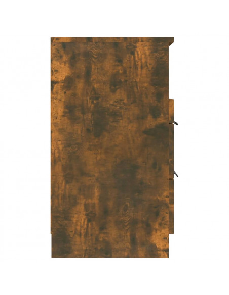 Comodini 2 pz Rovere Fumo in Legno Multistrato