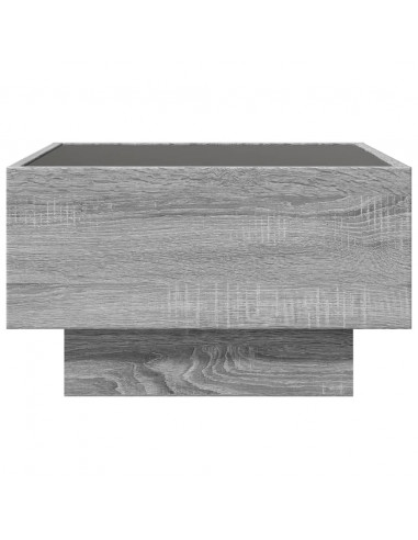 Tavolino Salotto con LED Grigio Sonoma 50x50x30 cm Multistrato