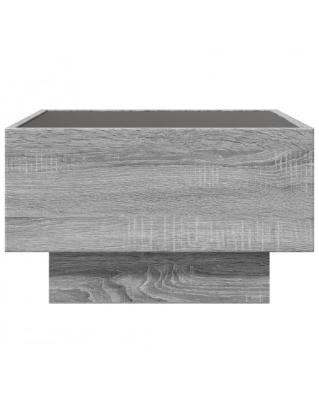 Tavolino Salotto con LED Grigio Sonoma 50x50x30 cm Multistrato