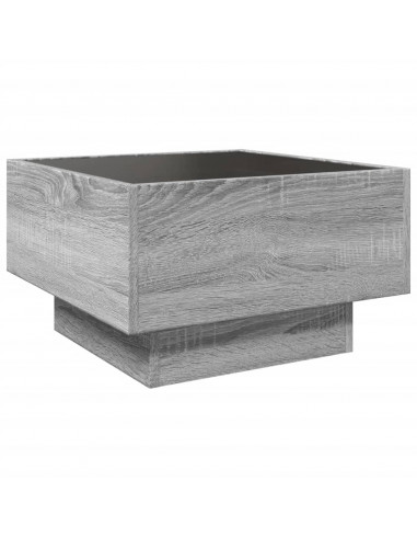 Tavolino Salotto con LED Grigio Sonoma 50x50x30 cm Multistrato