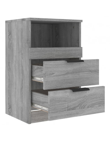 Comodino Grigio Sonoma in Legno Multistrato