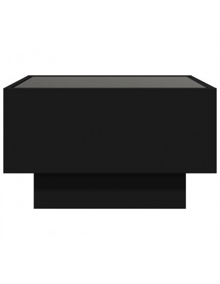 Tavolino Salotto con LED Nero 50x50x30 cm Legno Multistrato