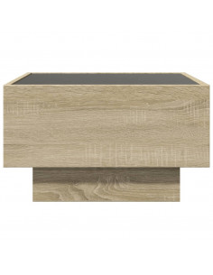 Tavolino Salotto con LED Rovere Sonoma 50x50x30 cm Multistrato 2