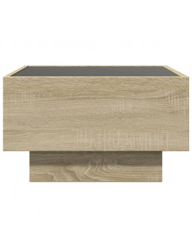 Tavolino Salotto con LED Rovere Sonoma 50x50x30 cm Multistrato