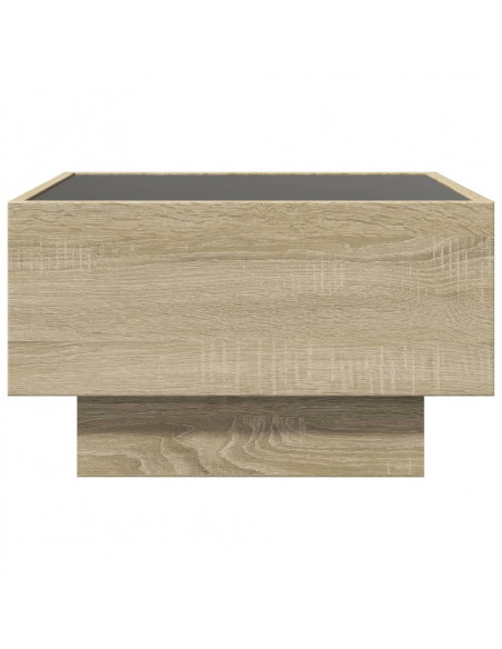 Tavolino Salotto con LED Rovere Sonoma 50x50x30 cm Multistrato