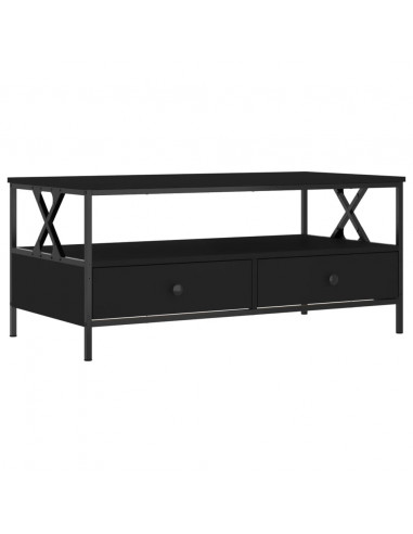 Tavolino da Salotto Nero 100x51x45 cm in Legno Multistrato