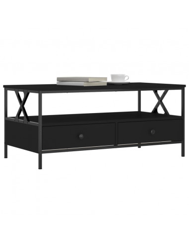 Tavolino da Salotto Nero 100x51x45 cm in Legno Multistrato