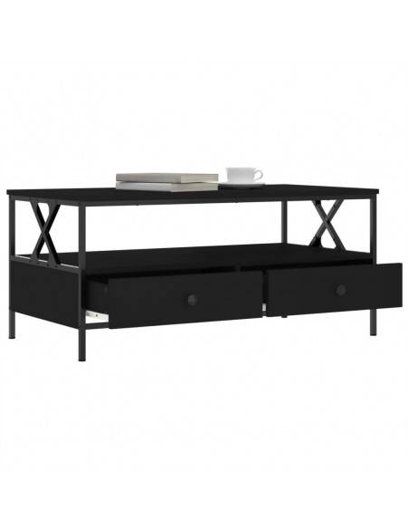 Tavolino da Salotto Nero 100x51x45 cm in Legno Multistrato