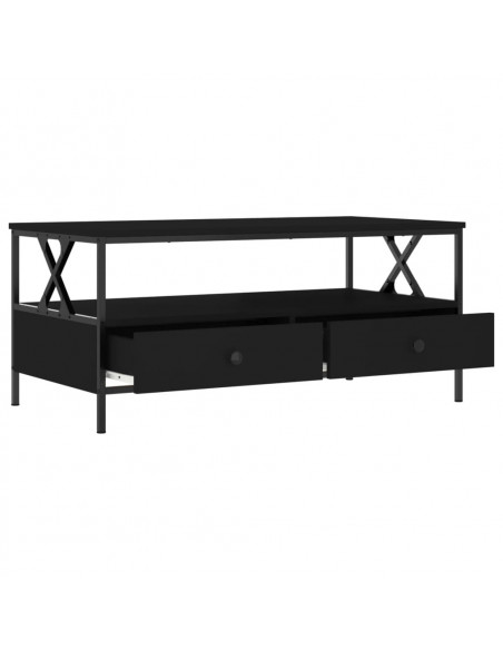 Tavolino da Salotto Nero 100x51x45 cm in Legno Multistrato