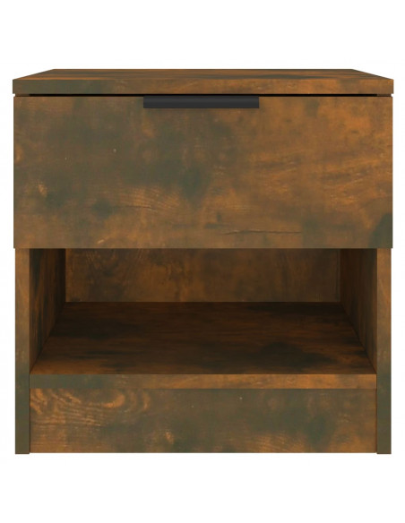 Comodini 2 pz Rovere Fumo in Legno Multistrato