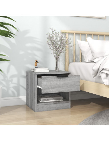 Comodini 2pz Grigio Sonoma in Legno Multistrato